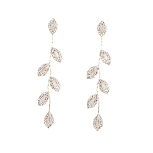 Hoement Lange Quastenohrringe Damen Ohrstecker mit Zirkonia Silber Stift Boho Schmuckset Alltagsschmuck Elegant und Leicht zu Tragen von Hoement