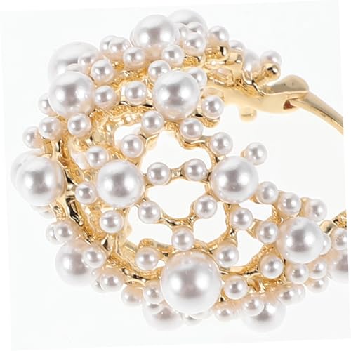 Hoement Leichte Geometrische Hohlraum Ohrringe mit Gefälschten Perlencluster Damen Hook Ohrringe für Alltag und Besondere Anlässe von Hoement