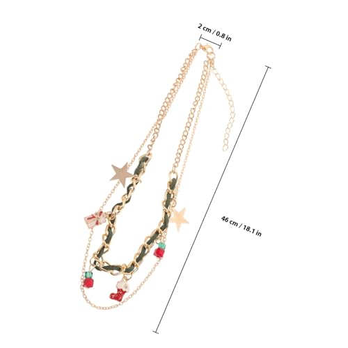 Hoement Mehrlagige Damen Halskette mit Weihnachtsanhänger aus Langlebiger Zinklegierung Modisches Design für Festliche Partys als und Festlicher Schmuck zur Weihnachtszeit von Hoement