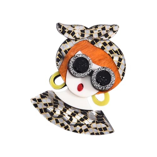 Hoement Moderne Girl Shape Brosche Acryl Dekorative Anstecknadel für Damen Leichte Langlebige Kleidungsschmuck Vielseitig für Alltag Party und Besondere Anlässe Geeignet von Hoement