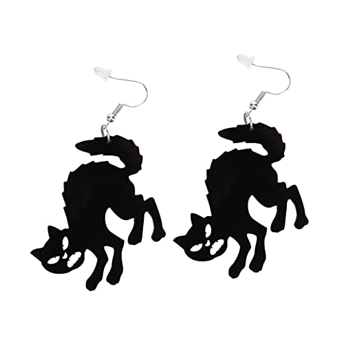 Hoement Stylische Halloween Ohrhänger Katzen Ohrringe Damen Karneval Cartoon Ohrstecker Schwarz für Party Cosplay Hoement Stylische Halloween Ohrhänger Katzen Ohrringe Damen Karneval Cartoon Ohrstecker Schwarz für Party Cosplay von Hoement