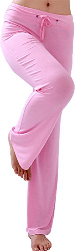 HOEREV Frauen Soft Modal Slimming Hose Yoga Hosen Pyjama-Hose, Hellrosa, 3XL von Hoerev