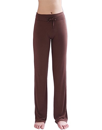 HOEREV Frauen Soft Modal Slimming Hose Yoga Hosen Pyjama-Hose, Kaffee, 3XL von Hoerev