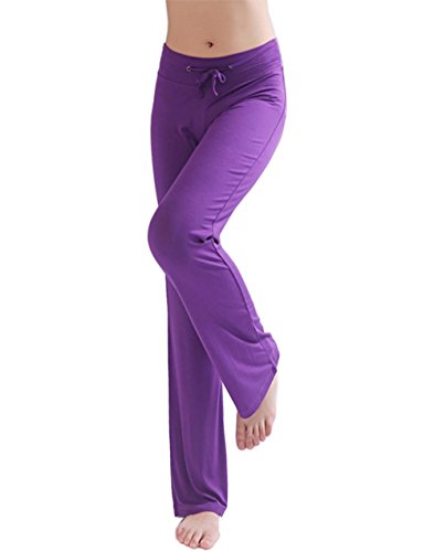 HOEREV Frauen Soft Modal Slimming Hose Yoga Hosen Pyjama-Hose, Lila, XS von Hoerev