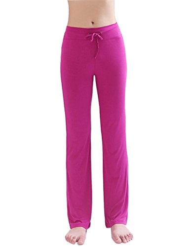 HOEREV Frauen Soft Modal Slimming Hose Yoga Hosen Pyjama-Hose, Lilarot, XS von Hoerev