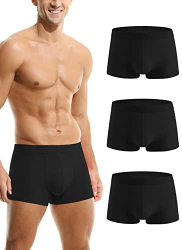 HOEREV Herren Bambus Baumwolle weist Unterwäsche, Packung mit 3- Gr. Medium(34-36 zoll), 3 Schwarz von Hoerev