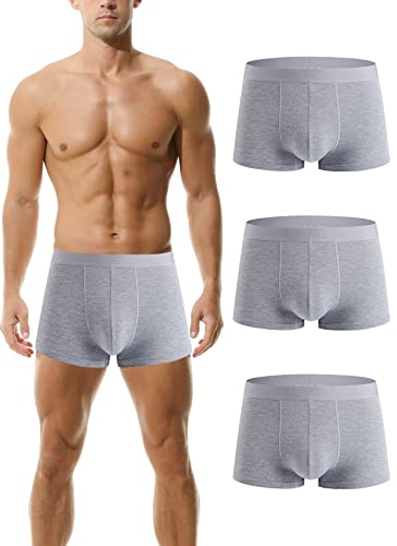 HOEREV Herren Bambus Baumwolle weist Unterwäsche, Packung mit 3- Gr. XX-Large(43-45 zoll), 3 Grau von Hoerev