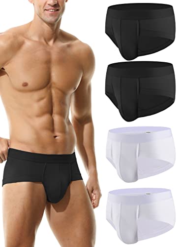HOEREV Herren Bambus Baumwolle weist Unterwäsche, Packung mit 4- Gr. XX-Large(43-45 zoll), 2 Schwarz 2 Weiß von Hoerev