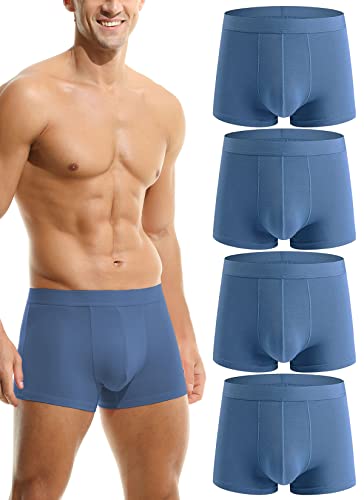 Hoerev Packung mit 4 Herren Super Soft and Comfortable Fiber Trunks Unterwäsche,4Blau,XXL von Hoerev