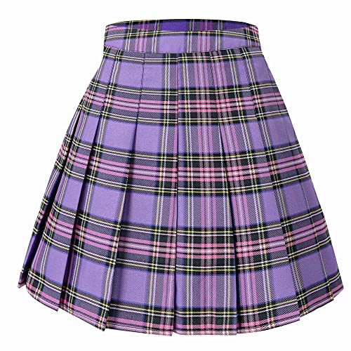 Hoerev Damen Mädchen Faltenrock Skirt Tennisrock Tennis Rock,32,XS von Hoerev