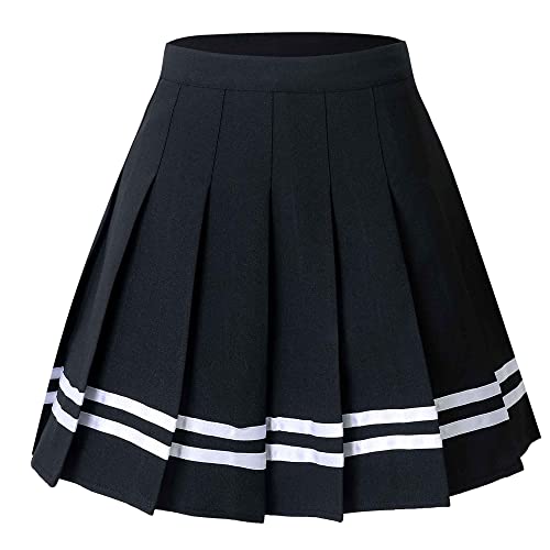 Hoerev Damen Mädchen Faltenrock Skirt Tennisrock Tennis Rock,34,S von Hoerev