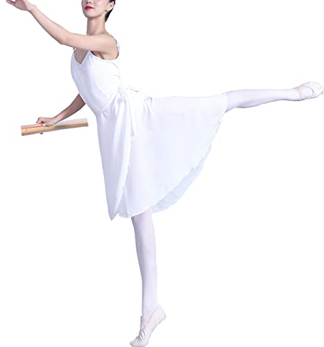 Hoerev Women Girls Sheer Wrap Skirt Ballet Skirt Ballet Dance Dancewear,Weiß,L von Hoerev