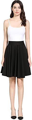 Hoerev Frauen Mädchen Flared Casual Mini Schule Tennis Skater Casual Tanz Rock mit Shorts,Midi_Schwarz,XXL Hoerev Frauen Mädchen Flared Casual Mini Schule Tennis Skater Casual Tanz Rock mit Shorts,Midi_Schwarz,XXL von Hoerev
