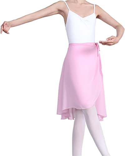 Hoerev Women Girls Sheer Wrap Skirt Ballet Skirt Ballet Dance Dancewear,Hellrosa,XS von Hoerev