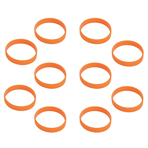Hoerev Leere Silicone Charity Bracelets Rubber Sport Armband, 10 Stück, Orange, 160mm Umfang für Alter 4-9 Kinder von Hoerev