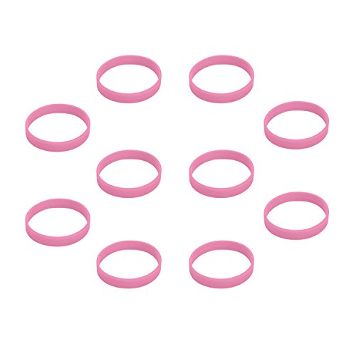 Hoerev Leere Silikon Charity Armbänder Gummi Sport Armband,10 Stück,Rosa,Umfang von 202mm Medium von Hoerev