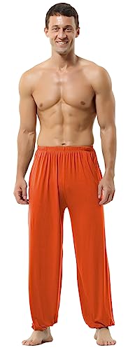 Hoerev Super Soft Modal Spandex Harem Yoga Pilates Schlauch，Orange，S von Hoerev