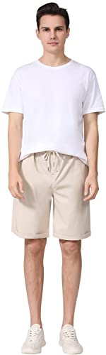 Hoerev Marke Herren Wäsche Casual Light fit Shorts,Beinlänge 12",Beige,XXL(42"-44")… von Hoerev