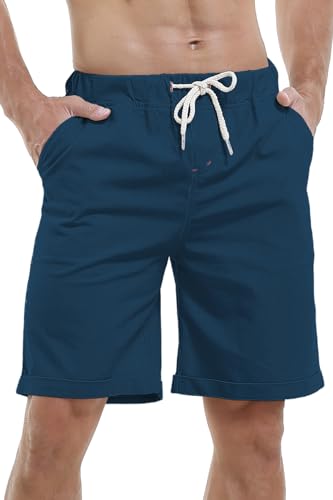 Hoerev Marke Herren Wäsche Casual Light fit Shorts,Beinlänge 12",Blau,L(37"-39") von Hoerev