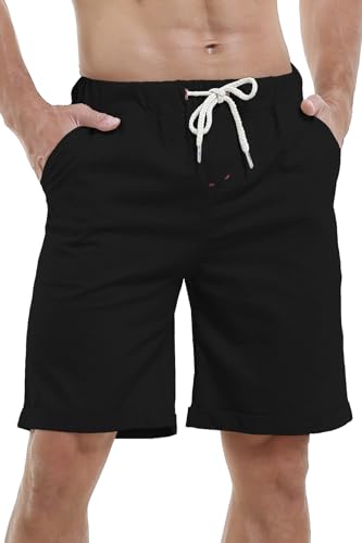 Hoerev Marke Herren Wäsche Casual Light fit Shorts,Beinlänge 12",Schwarz,L(37"-39") von Hoerev