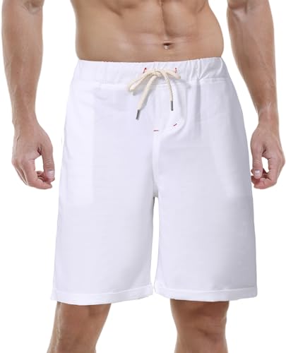 Hoerev Marke Herren Wäsche Casual Light fit Shorts,Beinlänge 12",Weiß,M(34"-36") von Hoerev