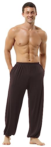 Hoerev Super Soft Modal Spandex Harem Yoga Pilates Schlauch，Kaffee，L von Hoerev