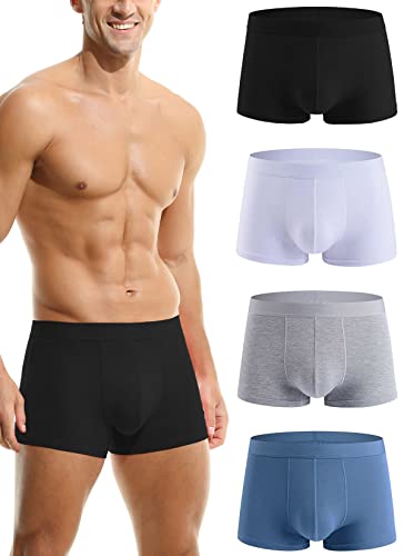 Hoerev Pack von 4 Herren Super Soft Bequeme Atmungsaktive Black Boxer Trunks Slips Unterwäsche von Hoerev