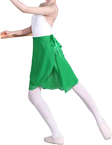 Hoerev Women Girls Sheer Wrap Skirt Ballet Skirt Ballet Dance Dancewear,Grün,XL von Hoerev