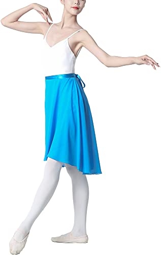 Hoerev Women Girls Sheer Wrap Skirt Ballet Skirt Ballet Dance Dancewear,HellBlau,XL von Hoerev