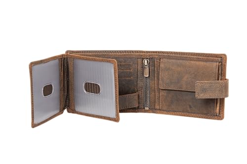 Hörner Fortuna Geldbeutel I Braun I Echtleder Portemonnaie für Männer I Hochwertige Geldbörse mit RFID Schutz I Wallet for Men I Kartenetui & Brieftasche von Hörner
