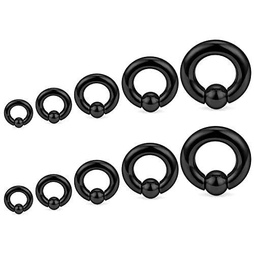 Hoeudjo Große Septum-Ringe, 14 G, 12 G, 8 G, 6 G, 4 G, PA-Ring, Federwirkung, Captive Bead Ringe, Ohrmessgeräte, Dehnungs-Set, Edelstahl, gestrecktes Septum, Schmuck-Set für Damen und Herren, Metall Hoeudjo Große Septum-Ringe, 14 G, 12 G, 8 G, 6 G, 4 G, PA-Ring, Federwirkung, Captive Bead Ringe, Ohrmessgeräte, Dehnungs-Set, Edelstahl, gestrecktes Septum, Schmuck-Set für Damen und Herren, Metall von Hoeudjo