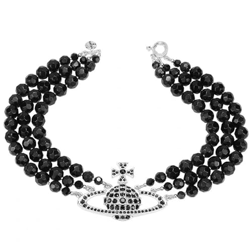 Hofar Black Queen Kristall Halskette, künstliche Perlenkette, Anhänger Sydney Halskette für Frauen Charm Lady Friend Hochzeit Geburtstag Jahrestag (Stapel) von Hofar