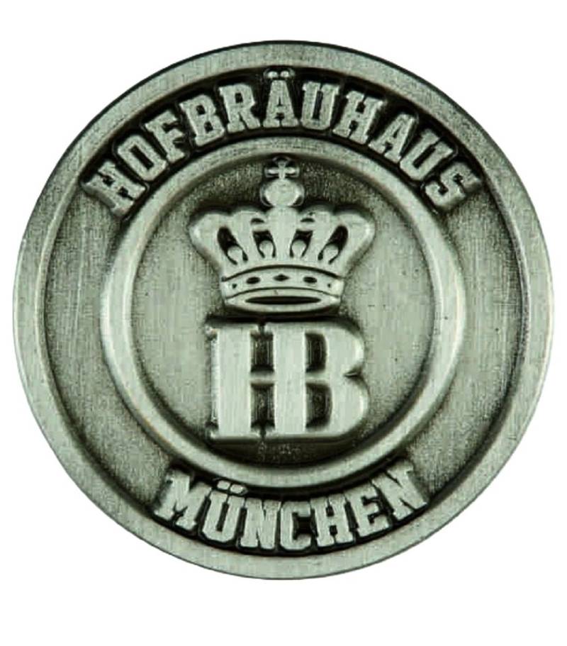 Hofbräuhaus München Anstecknadel HB Metall-Pin „Münze“, antikes Münz-Design, Ø 2,5 cm, Butterfly, Größe:	2,5 cm Ø - Material: Metall von Hofbräuhaus München
