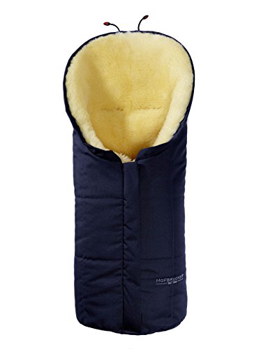 Hofbrucker Lammfell-Fußsack Eskimo für Babyschale, Kinderwagen, Buggy/Universeller Winterfußsack/Fußsack wind- & wasserabweisend/echtes Lammfell/Made in Germany von Hofbrucker