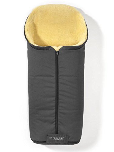 Hofbrucker Lammfell-Fußsack Iglu für Kinderwagen, Buggy, Schlitten. Winterfußsack Atmungsaktiv, wind- & wasserabweisend. In Deutschland hergestellt. Echtes Lammfell in Öko-Tex Qualität. von Hofbrucker