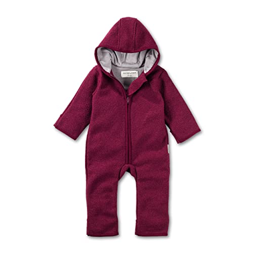 Hofbrucker® PREMIUM WOLL WALKOVERALLl | AUS 100% Merino Schurwolle mit Reißverschluss | Weicher Strapazierfähiger Walk-Anzug für Kleinkind & Baby | Für Herbst Winter & Frühling (Brombeere, 50-56) von Hofbrucker