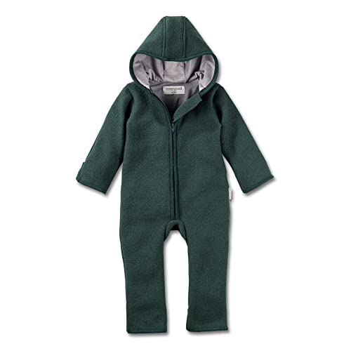 Hofbrucker® PREMIUM WOLL WALKOVERALLl | AUS 100% Merino Schurwolle mit Reißverschluss | Weicher Strapazierfähiger Walk-Anzug für Kleinkind & Baby | Für Herbst Winter & Frühling (Waldgrün, 50-56) von Hofbrucker