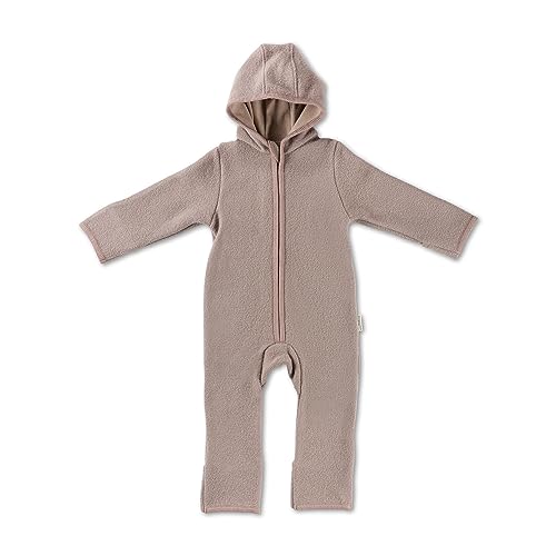 Hofbrucker® PREMIUM WOLL WALKOVERALLl | AUS 100% Merino Schurwolle mit Reißverschluss | Weicher Strapazierfähiger Walk-Anzug für Kleinkind & Baby | Für Herbst Winter & Frühling (Walnuss, 50-56) von Hofbrucker