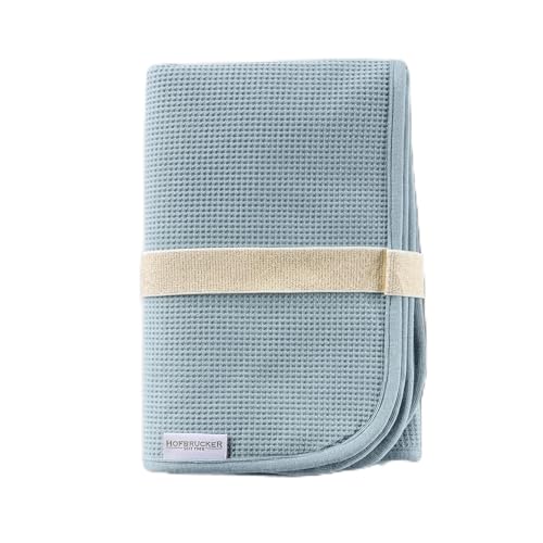 Hofbrucker® Windeltasche mit Wickelunterlage für unterwegs, faltbare Wickelclutch mit Organizer für Windeln & Feuchttücher, Abwischbar, Must Have für die Baby Erstausstattung (Taubenblau) von Hofbrucker