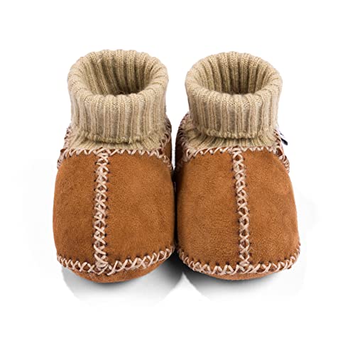 Hofbrucker Ganzjahres Krabbelschuhe Babyschuhe Lauflernschuhe für Jungen und Mädchen 6-12 Monate in chestnut braun, Größe 18/19 von Hofbrucker