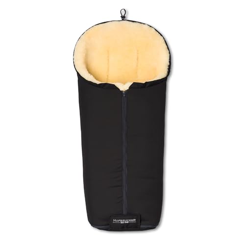 Hofbrucker Lammfell-Fußsack Iglu Kinderwagen, Buggy, Schlitten / Winterfußsack atmungsaktiv / Warmer Fußsack wind- & wasserabweisend / Universell verwendbar / Made in Germany von Hofbrucker