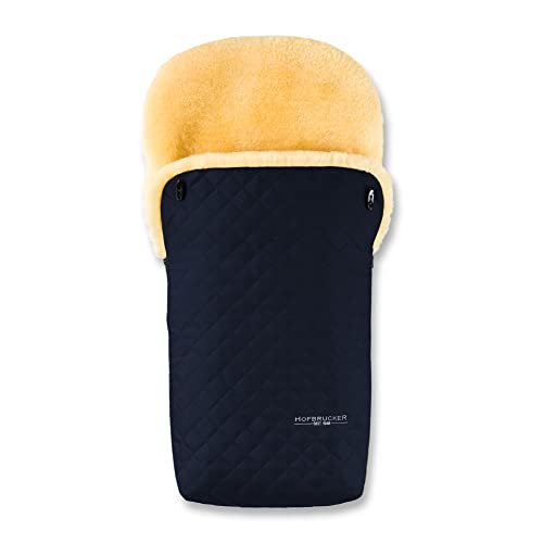 Hofbrucker Lammfell-Fußsack Putzi Limited Edition/Warmer Fußsack für Kinderwagen, Buggy, Tragetasche/Babyfußsack Stepp-Design/Winterfußsack echtes Lammfell/Made in Germany von Hofbrucker