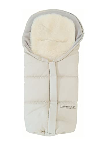 Hofbrucker Lammfell-Fußsäckchen Leni für Babyschale & Kinderwagenschale | Lammfell herausnehmbar | Winterfusssack wasserabweisend & Mumienform | Lammfellfußsack Made in Germany von Hofbrucker
