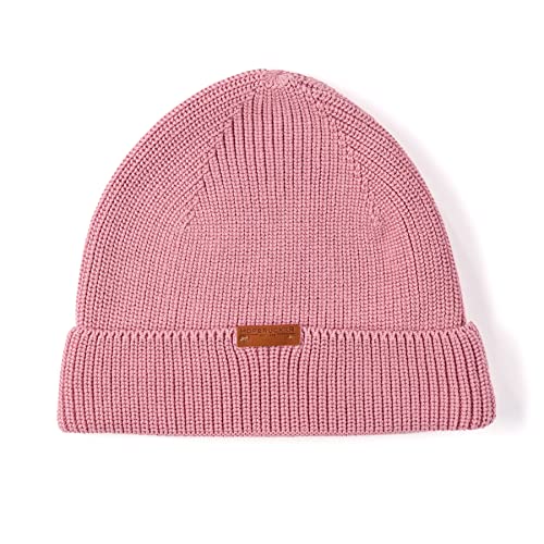 Hofbrucker Stylische Beanie Mütze aus Bio Baumwolle für Babys und Kinder Grobstrick Mütze Jungen und Mädchen, Altrosa, 50/52 von Hofbrucker