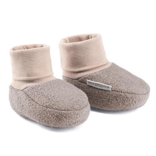 Hofbrucker Wollwalk Baby Schuh aus 100% Merinowolle, Ideal für die Babytrage, Anti-Rutsch Krabbel Babyschuh (walnuss, EU Schuhgrößensystem, Baby, Numerisch (von/bis), M, 16, 17) von Hofbrucker