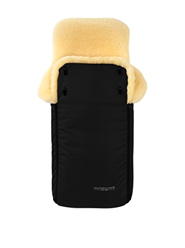 Kinderwagen- Lammfellfußsack „LUXUS“ Made in Germany-schwarz von Hofbrucker