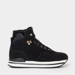 Hogan Damen Sneaker Aus Schwarzem Wildleder Mit Lurex von Hogan