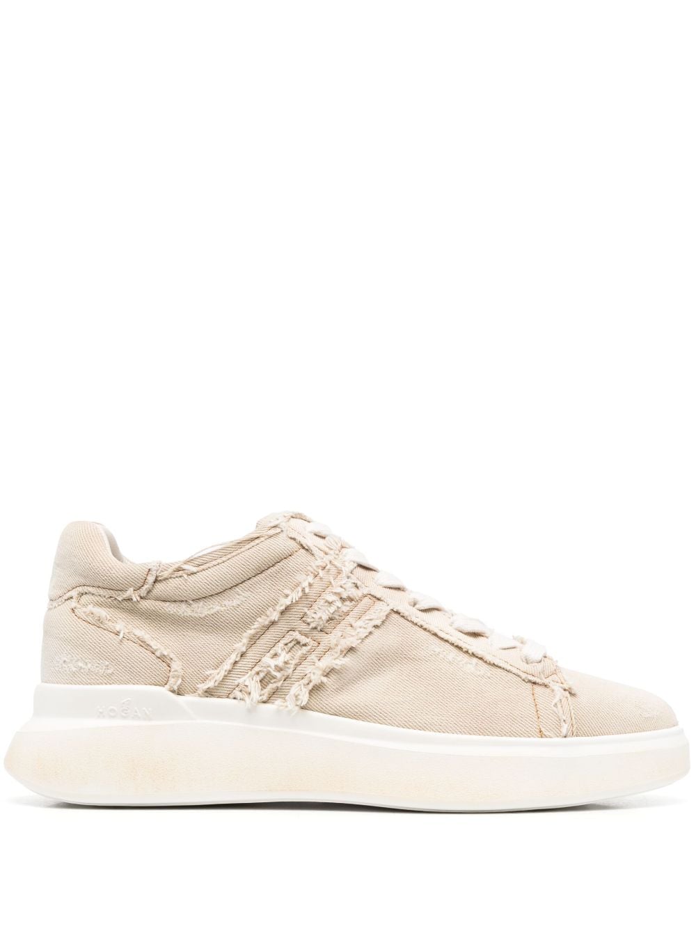 Hogan H580 Canvas-Sneakers im Distressed-Look - Nude von Hogan