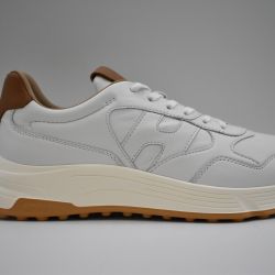 Hogan Herren Weißes Cuoio Leder Flache Schnürschuhe von Hogan