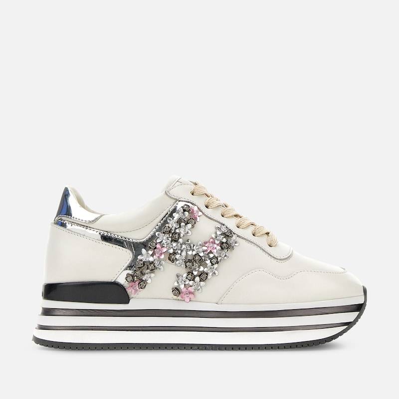 Hogan - Sneakers Hogan Midi H222, ROSA,SILBER,CREME, 35.5 - Schuhe von Hogan